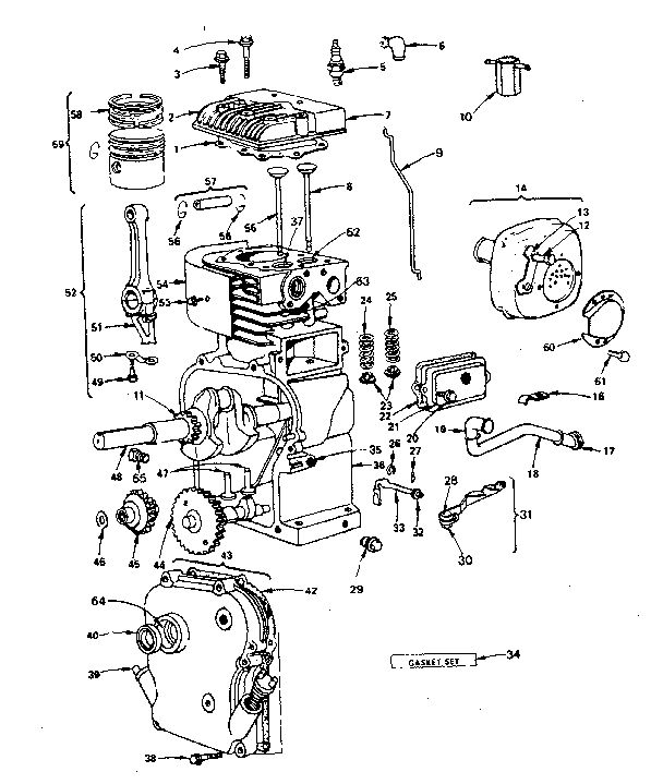 Cylinder And Crankcase Diagram and Parts List for 130200-130299 3130-01-3130-01 Briggs and Stratton Engine